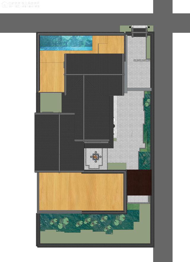 帶中式小院的農村住宅戶型圖，住進去肯定很愜意