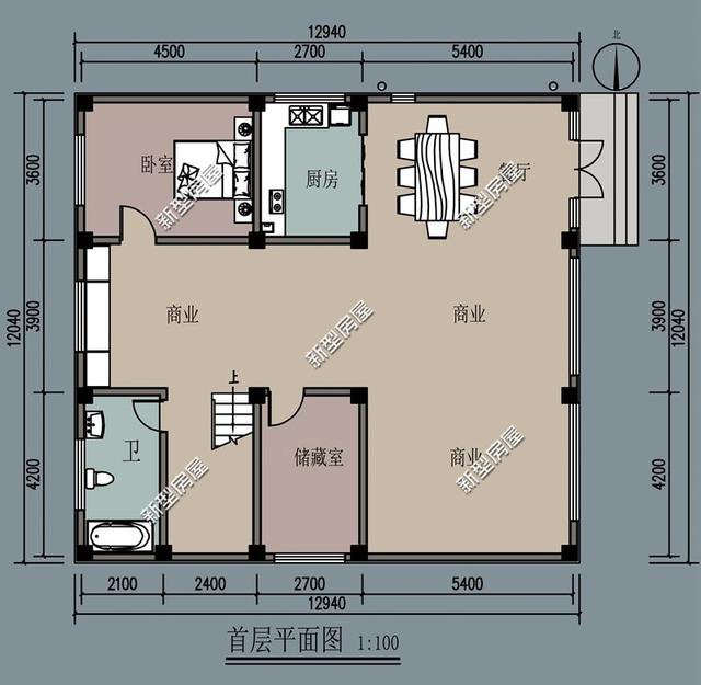 新農(nóng)村臨街自建房戶型，帶商鋪的別墅設(shè)計(jì)更實(shí)用