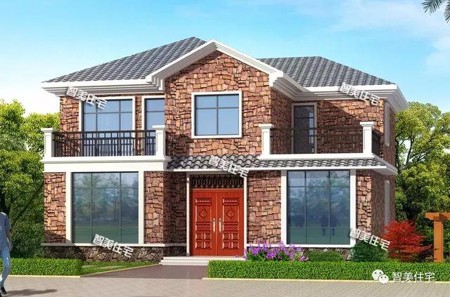 3棟外觀相似的美式別墅設(shè)計(jì)圖，外觀相似，戶型各不同