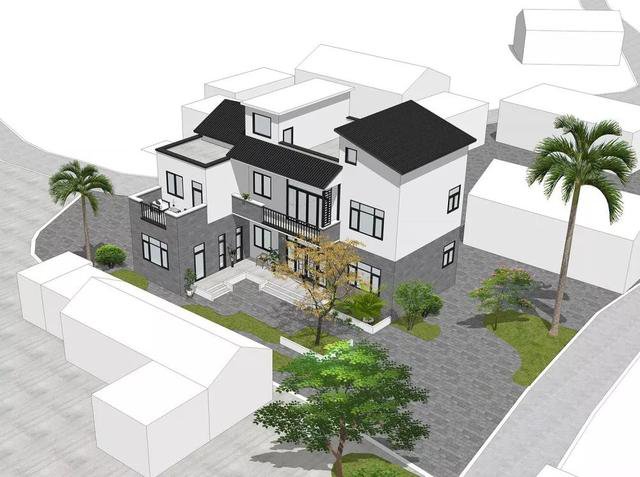 4套帶小院子的農村住宅戶型圖，2款傳統，2款時尚