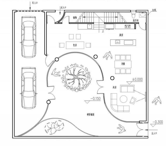 4套帶小院子的農村住宅戶型圖，2款傳統，2款時尚