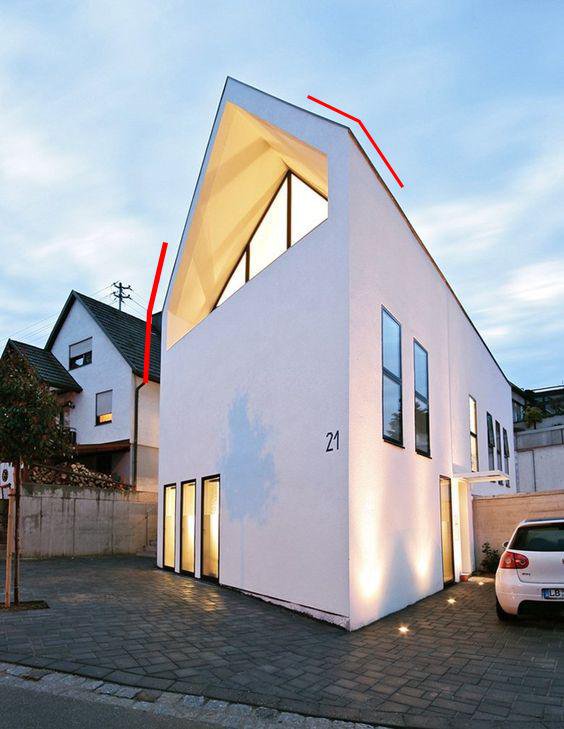 國外屋頂下沉式的農村自建房，超薄，好看時尚