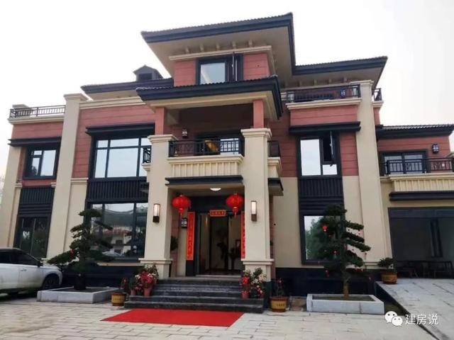 占地123平新中式農村房子設計方案圖，住在里面睡覺到能笑醒