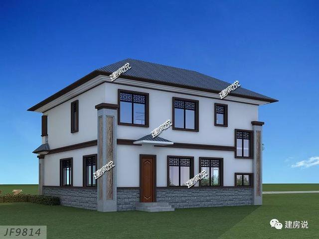 帶天井內院的三層新中式別墅設計圖，附彩色戶型圖