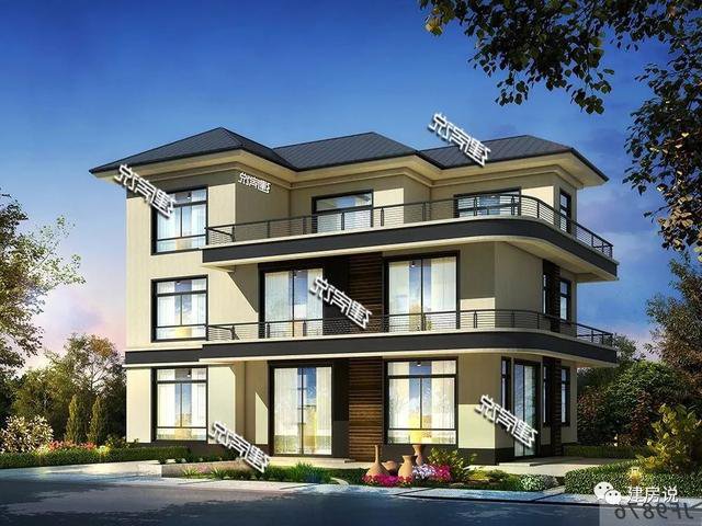 80后和90后喜歡的三層現代樓房戶型圖，城市房價高，回老家建一棟