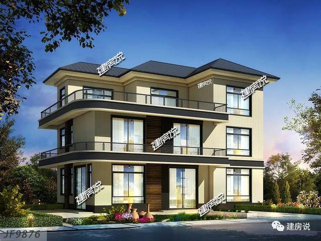 80后和90后喜歡的三層現代樓房戶型圖，城市房價高，回老家建一棟