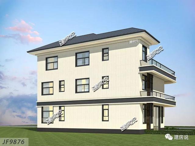 80后和90后喜歡的三層現代樓房戶型圖，城市房價高，回老家建一棟