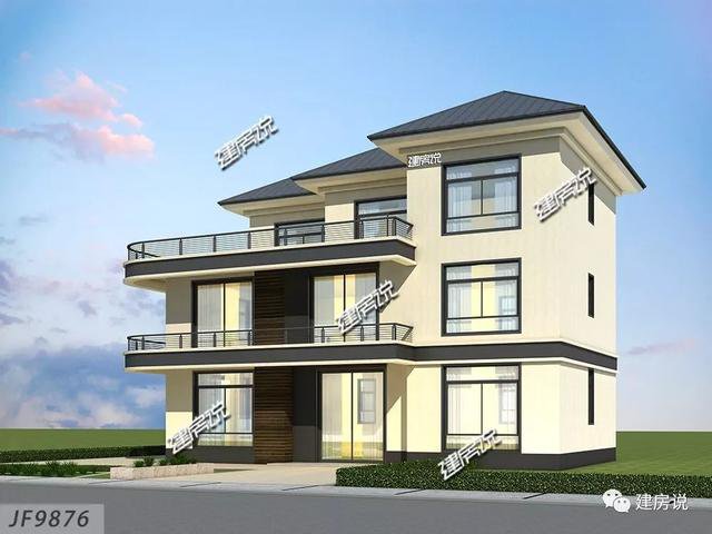 80后和90后喜歡的三層現代樓房戶型圖，城市房價高，回老家建一棟