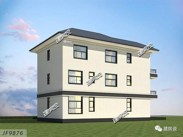 80后和90后喜歡的三層現代樓房戶型圖，城市房價高，回老家建一棟