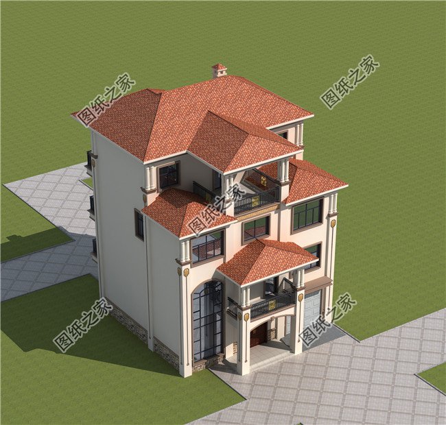 簡(jiǎn)歐式四層農(nóng)村自建房別墅設(shè)計(jì)圖效果圖,戶型方正大氣