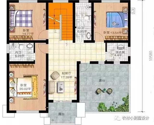 16款農(nóng)村兩層住宅鄉(xiāng)墅戶型圖，顏值比較高