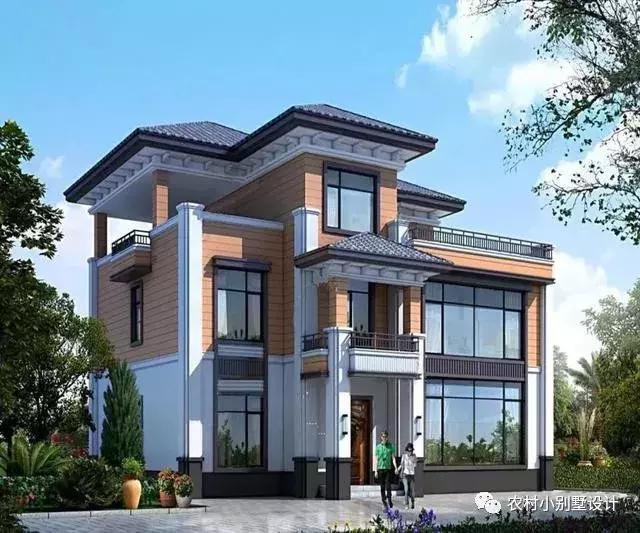 16款農(nóng)村兩層住宅鄉(xiāng)墅戶型圖，顏值比較高