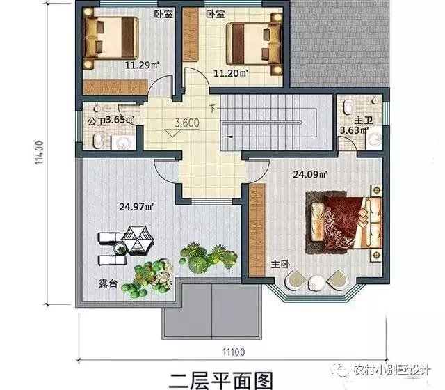 16款農(nóng)村兩層住宅鄉(xiāng)墅戶型圖，顏值比較高