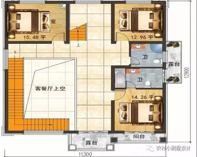 16款農(nóng)村兩層住宅鄉(xiāng)墅戶型圖，顏值比較高