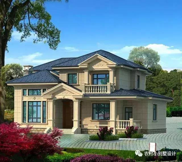 16款農(nóng)村兩層住宅鄉(xiāng)墅戶型圖，顏值比較高