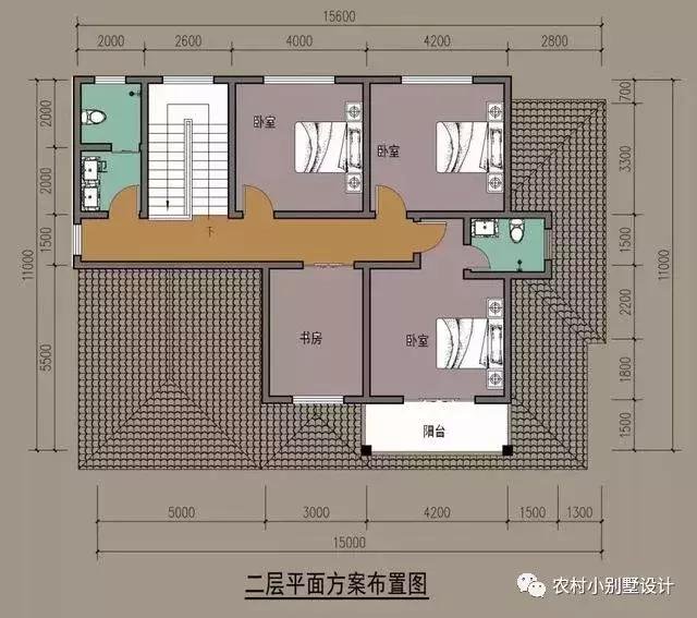 16款農(nóng)村兩層住宅鄉(xiāng)墅戶型圖，顏值比較高