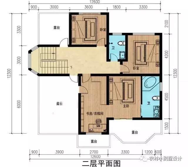 16款農(nóng)村兩層住宅鄉(xiāng)墅戶型圖，顏值比較高