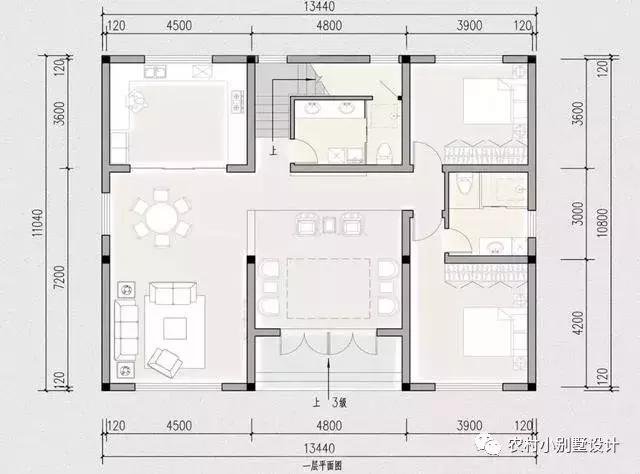 16款農(nóng)村兩層住宅鄉(xiāng)墅戶型圖，顏值比較高