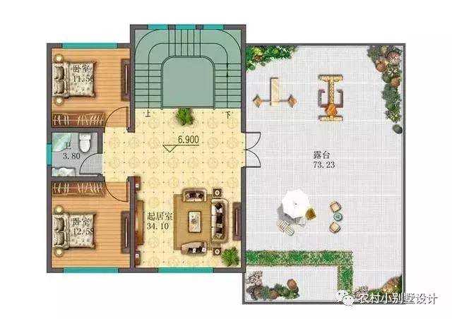 16款農(nóng)村兩層住宅鄉(xiāng)墅戶型圖，顏值比較高