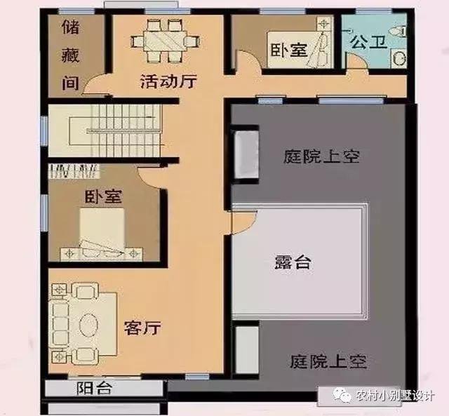 16款農(nóng)村兩層住宅鄉(xiāng)墅戶型圖，顏值比較高