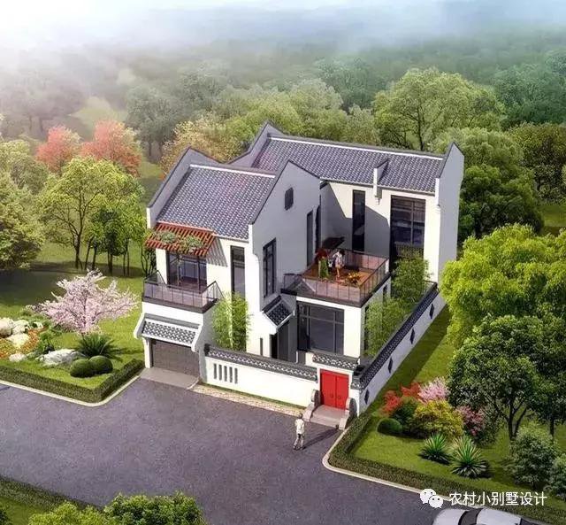 16款農(nóng)村兩層住宅鄉(xiāng)墅戶型圖，顏值比較高