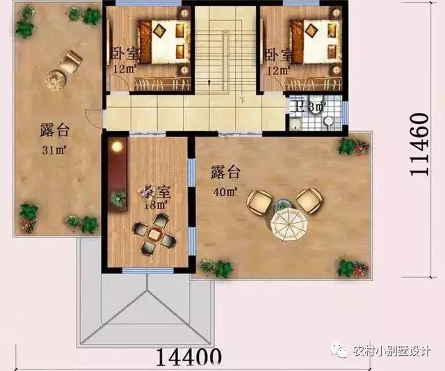 16款農(nóng)村兩層住宅鄉(xiāng)墅戶型圖，顏值比較高