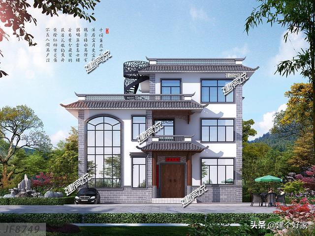 16款中式徽派自建房別墅圖片，高清外觀效果圖