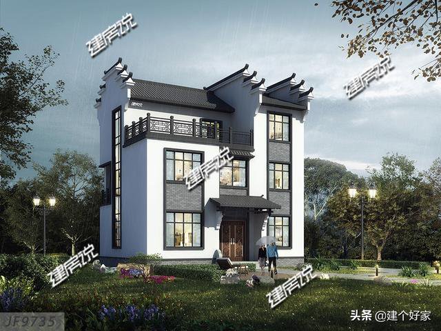 16款中式徽派自建房別墅圖片，高清外觀效果圖