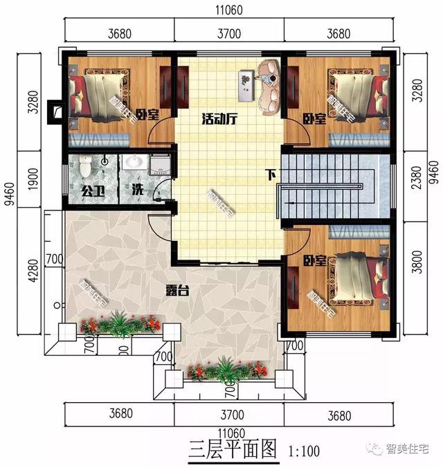幾款新中式風(fēng)格的農(nóng)村住宅戶型圖，喜歡第一款的比較多