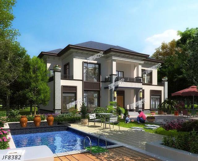 幾款新中式風格民宅外觀圖展示，一層的做成新中式照樣漂亮