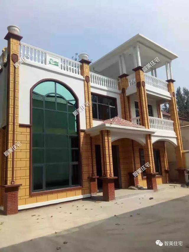 12.5×13米歐式民房戶型圖，附施工過程和完工圖片