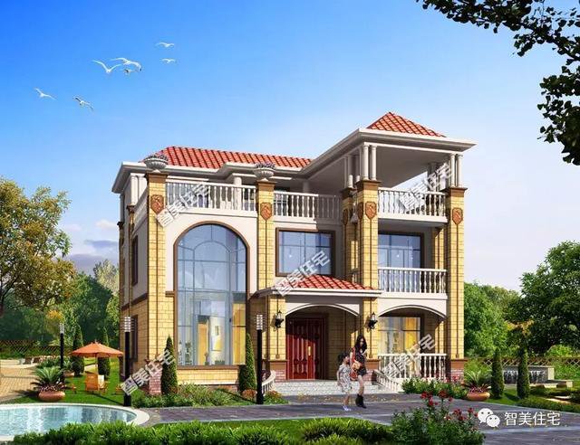 12.5×13米歐式民房戶型圖，附施工過程和完工圖片