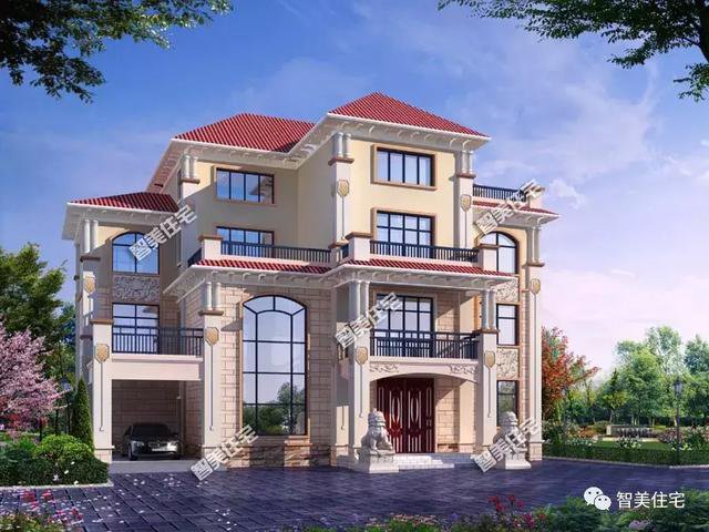 層次分明的兩層半歐式戶型方案圖，客廳中空復式