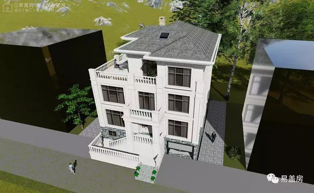 帶架空層的三層歐式自建鄉村房子戶型圖，造價100萬左右