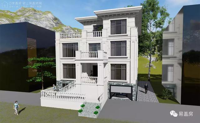 帶架空層的三層歐式自建鄉村房子戶型圖，造價100萬左右