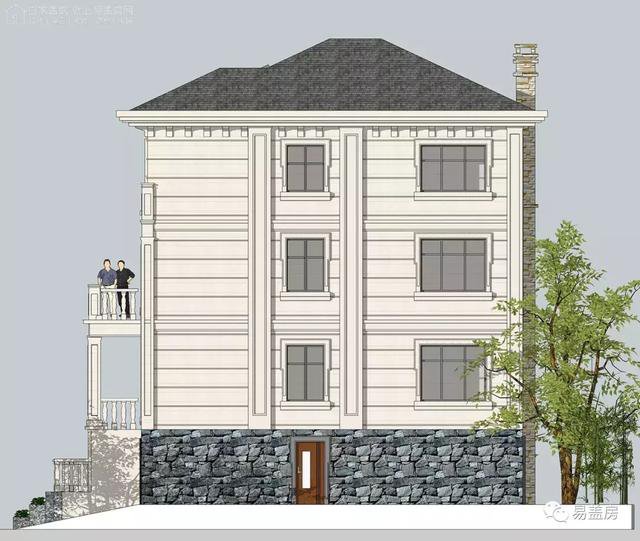 帶架空層的三層歐式自建鄉村房子戶型圖，造價100萬左右