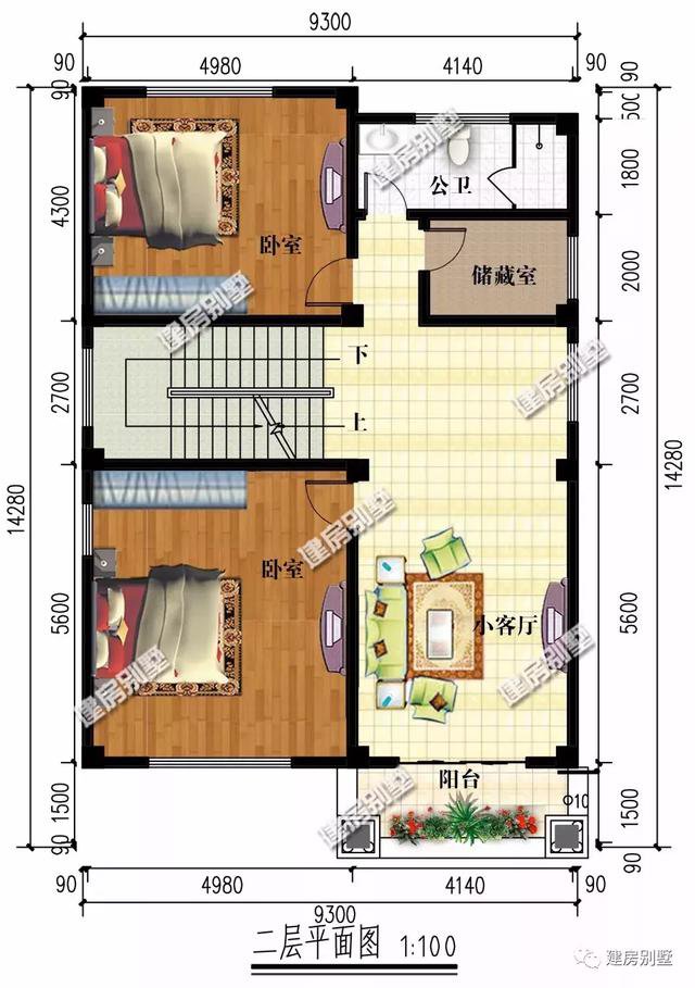 開間9-10米的兩棟自建房，第一棟平屋頂設計，造價26萬
