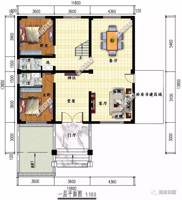 帶地下室設計的兩棟自建房，第一棟建造浙江農村