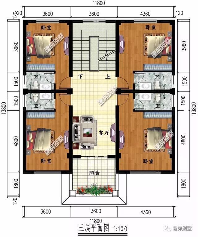 帶地下室設計的兩棟自建房，第一棟建造浙江農村