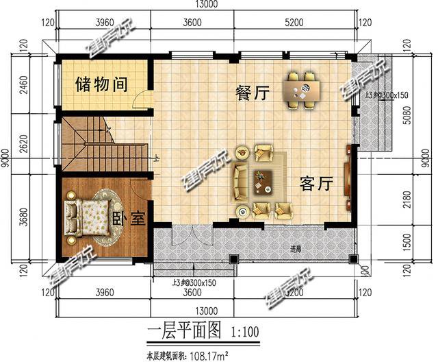 3款占地100平方左右的別墅，20幾萬，2款平屋頂戶型