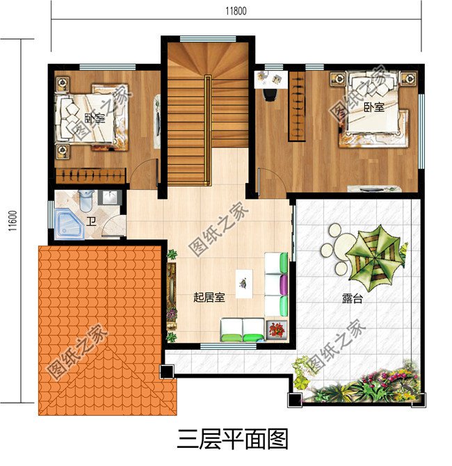 130平方米新農村自建三層別墅設計施工圖，13x11米