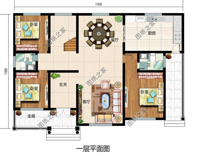 簡單大氣的農村二層樓設計圖,二層歐式農村別墅設計圖