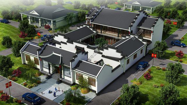 中式帶小院民宿平面戶型圖，這種設計誰不喜歡？