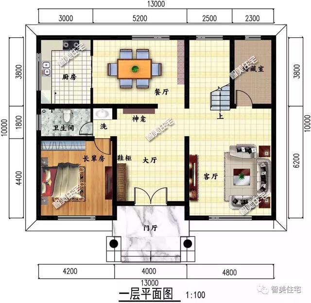 2棟簡潔農(nóng)村二層自建房子戶型圖，簡單、實用型