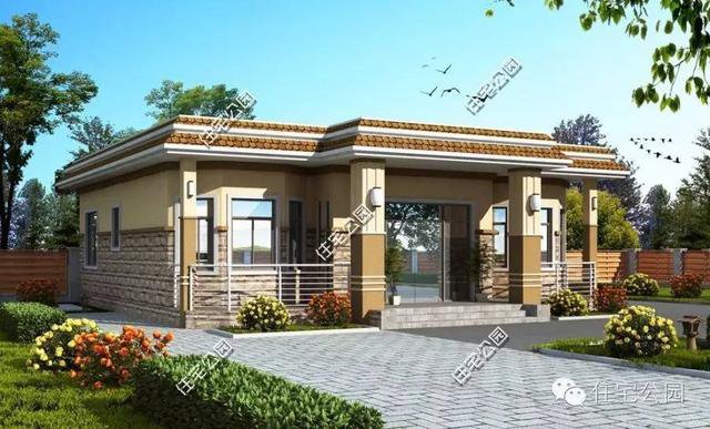 6套一層自建住宅戶型圖，坡屋頂和平屋頂的都有