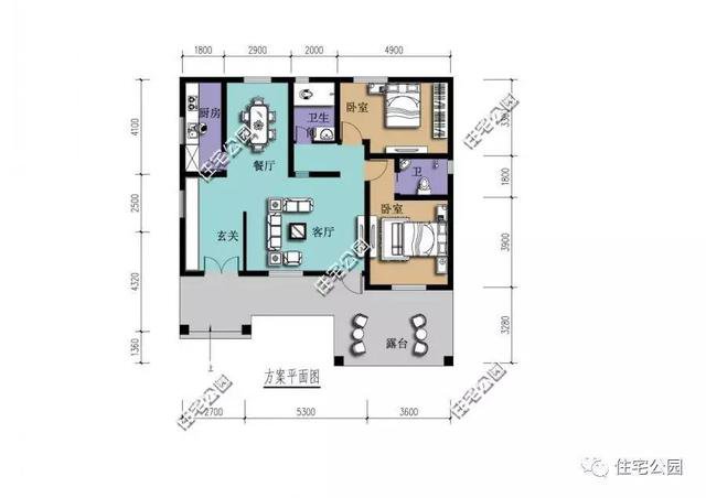 6套一層自建住宅戶型圖，坡屋頂和平屋頂的都有