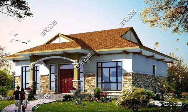 6套一層自建住宅戶型圖，坡屋頂和平屋頂的都有