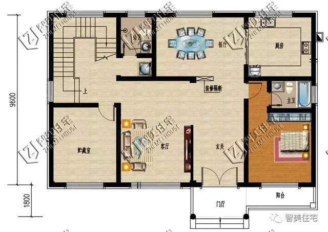 北方地區的兩套二層住宅樓戶型圖，4、5間的方案
