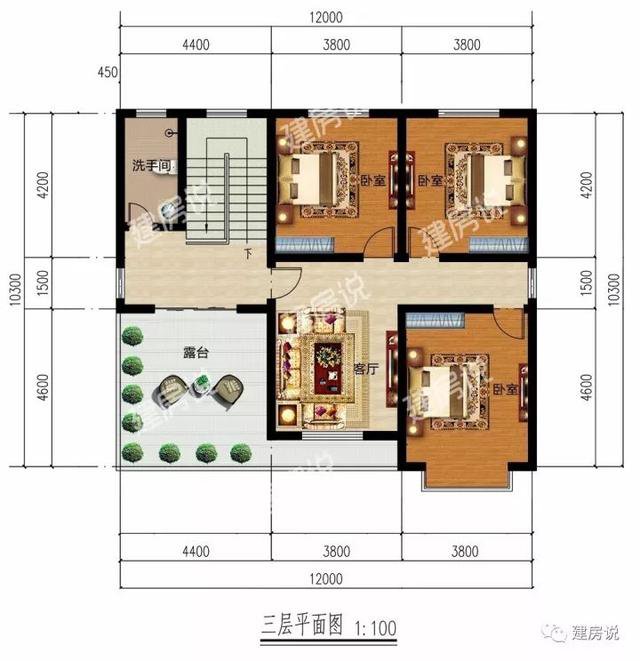 不帶廚房的自建房別墅戶型方案圖，不帶廚房設計圖