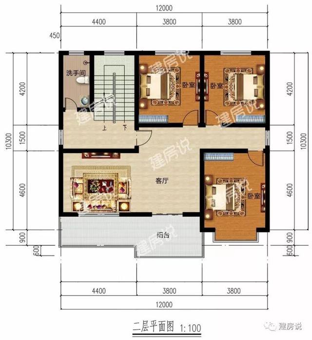 不帶廚房的自建房別墅戶型方案圖，不帶廚房設計圖